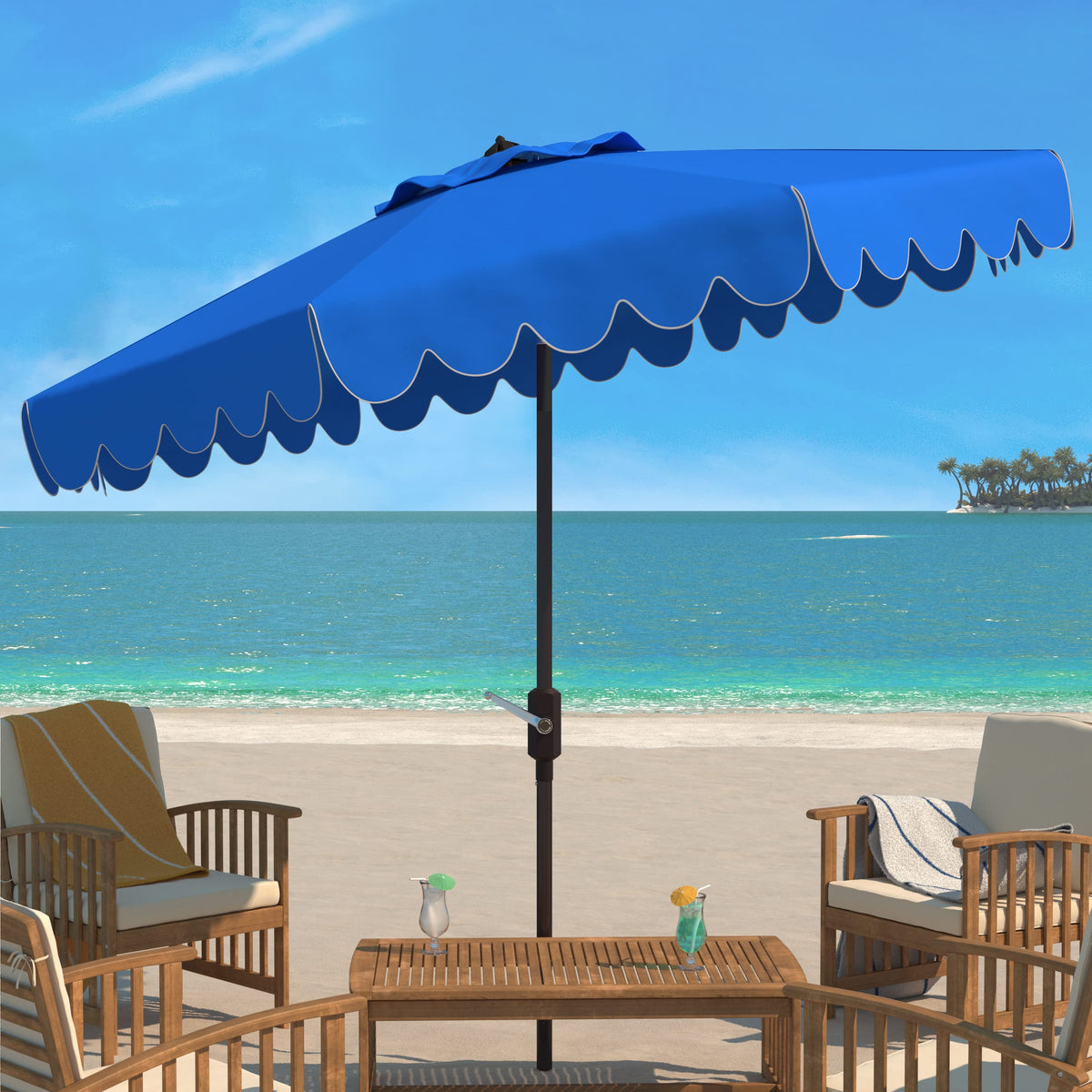 Safavieh Pat8010P Outdoor Collection Pat8010 Umbrella, Pacific
