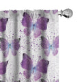 Ambesonne Butterfly Curtains, Surreal Star Patterned Background with Polygonal Butterflies Modern, Window Treatments 2 Panel Set