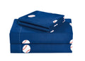 Chezmoi Collection 3-Piece Kids/Teens Sports Sheet Set - Soft Microfiber Navy White Red Baseball, Twin Size