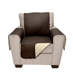 Furhaven Water-Resistant & Reversible Chair Cover Protector For Dogs, Cats, & Children - Two-Tone Pinsonic Quilted Living Room Furniture Cover - Espresso/Clay, Chair