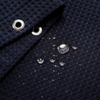 Stall Shower Curtain Fabric 36 X 72 Inch, Waffle Weave, Hotel Luxury Spa, 230 Gsm Heavy Duty, Water Repellent, Navy Pique Patter