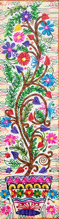Purpledip Cotton Tapestry 'Tree Of Life': Vintage Embroidery Table Runner Or Wall Hanging (12233)