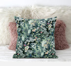 HomeRoots Red Light Green 20' Green Black Springtime Zippered Suede Throw Pillow