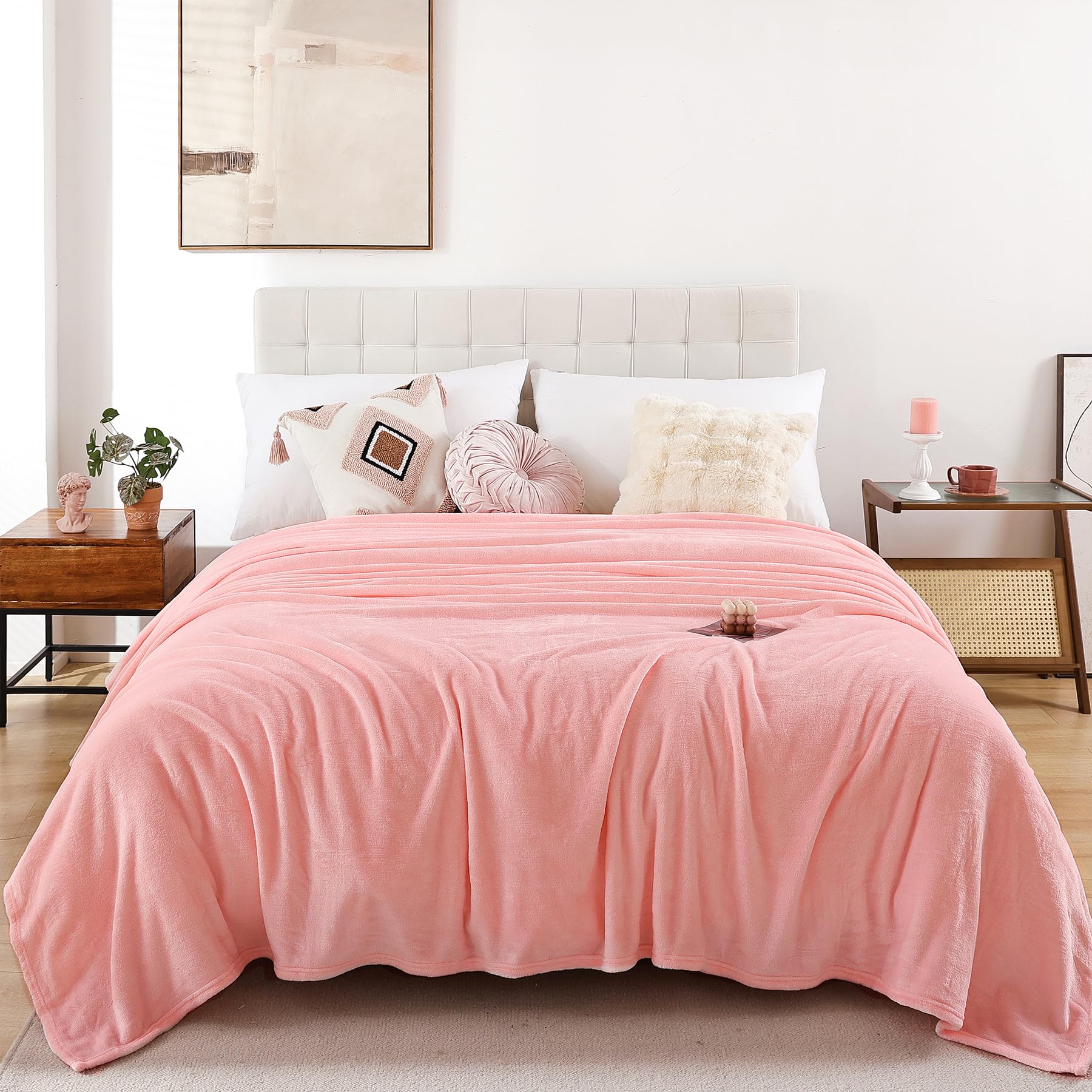 Soft Fleece Blanket Twin Size - Luxury Blanket For Bed Sofa Couch, Lightweight Plush Fuzzy Cozy Microfiber Flannel Blankets Trav