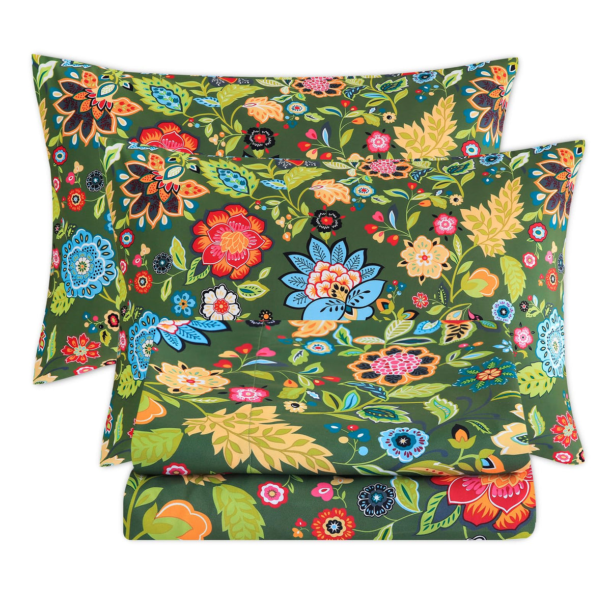 Bedlifes Twin Sheet Set Floral Sheets Twin Ultra Soft Breathable Floral Bed Sheets Deep Pocket Printed Boho 100% Microfiber 3 Pi