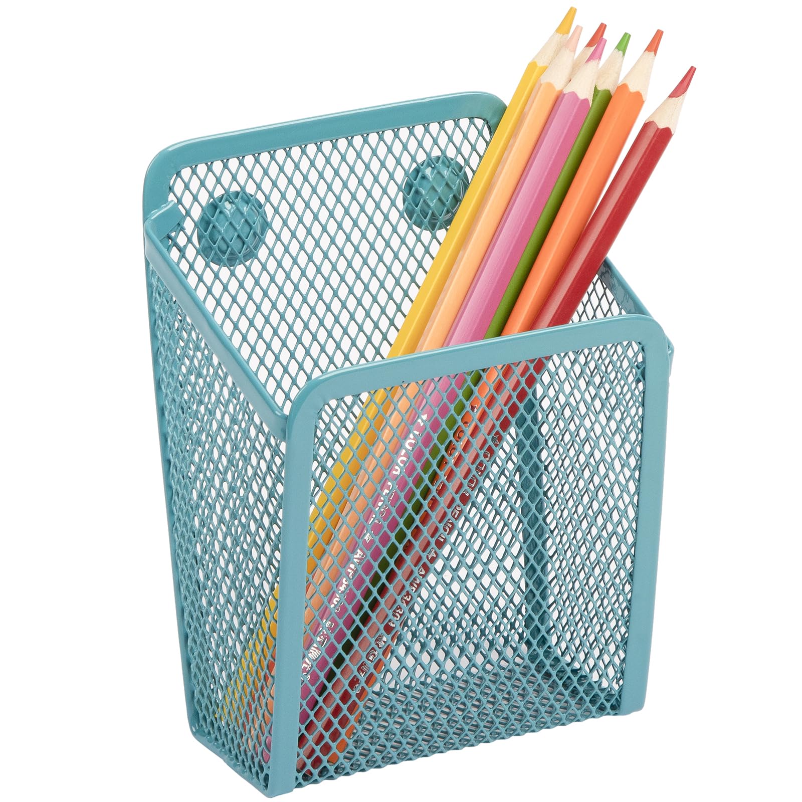 Sanpaint Magnetic Pencil Holder,Mesh Stainless Steel Pen Basket, Metal Writing Utensil Storage Organizer For Whiteboard,Blackboa