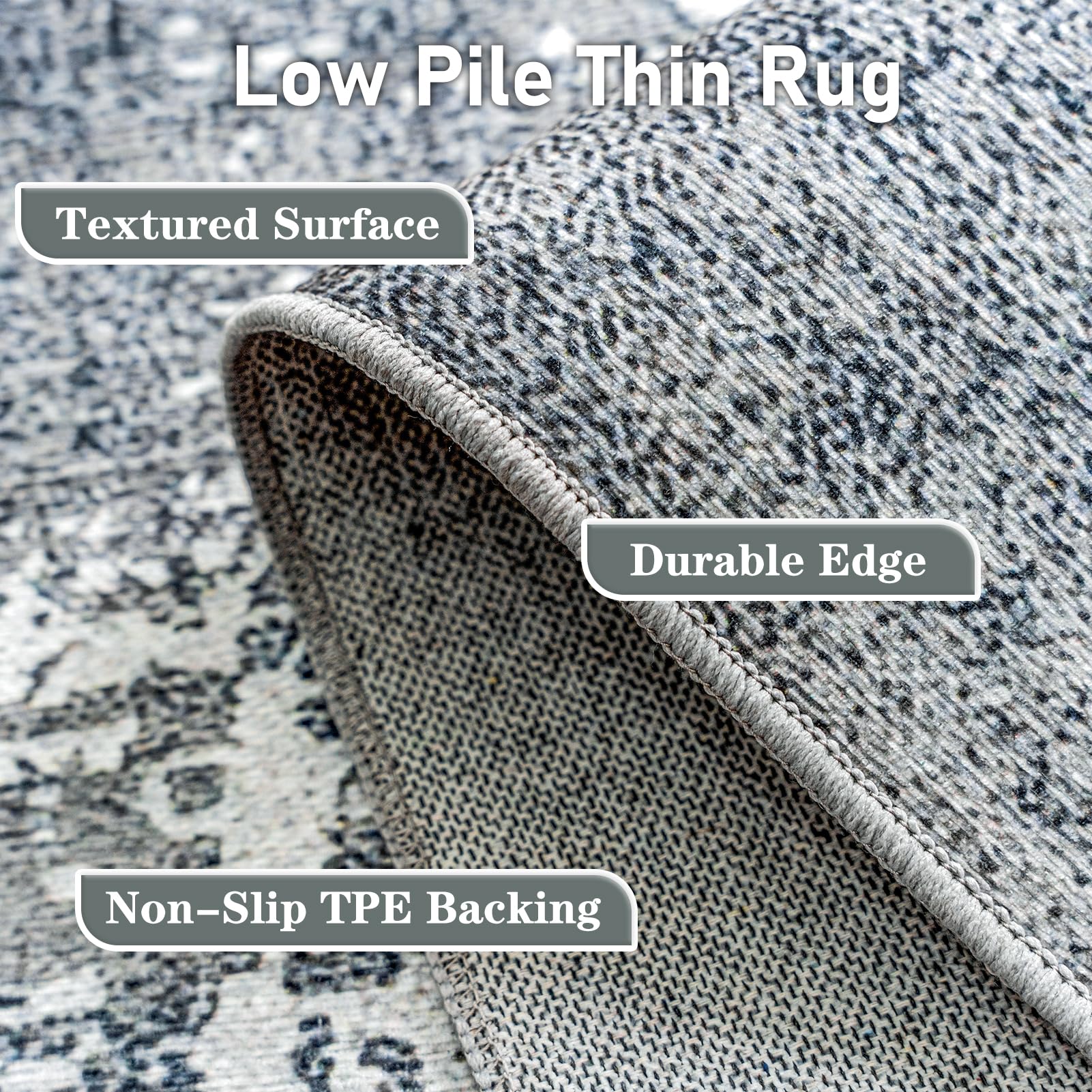Omerai Washable Rug 8'X10' Abstract Machine Washable Rugs Ultra-Thin Area Rugs For Living Room Non Slip Stain Resistant Modern L