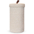 Toilet Paper Holder Handmade  Woven Cotton Toilet Paper Stand & Storage Basket with Lid, Freestanding Organizer for Bathroom, F