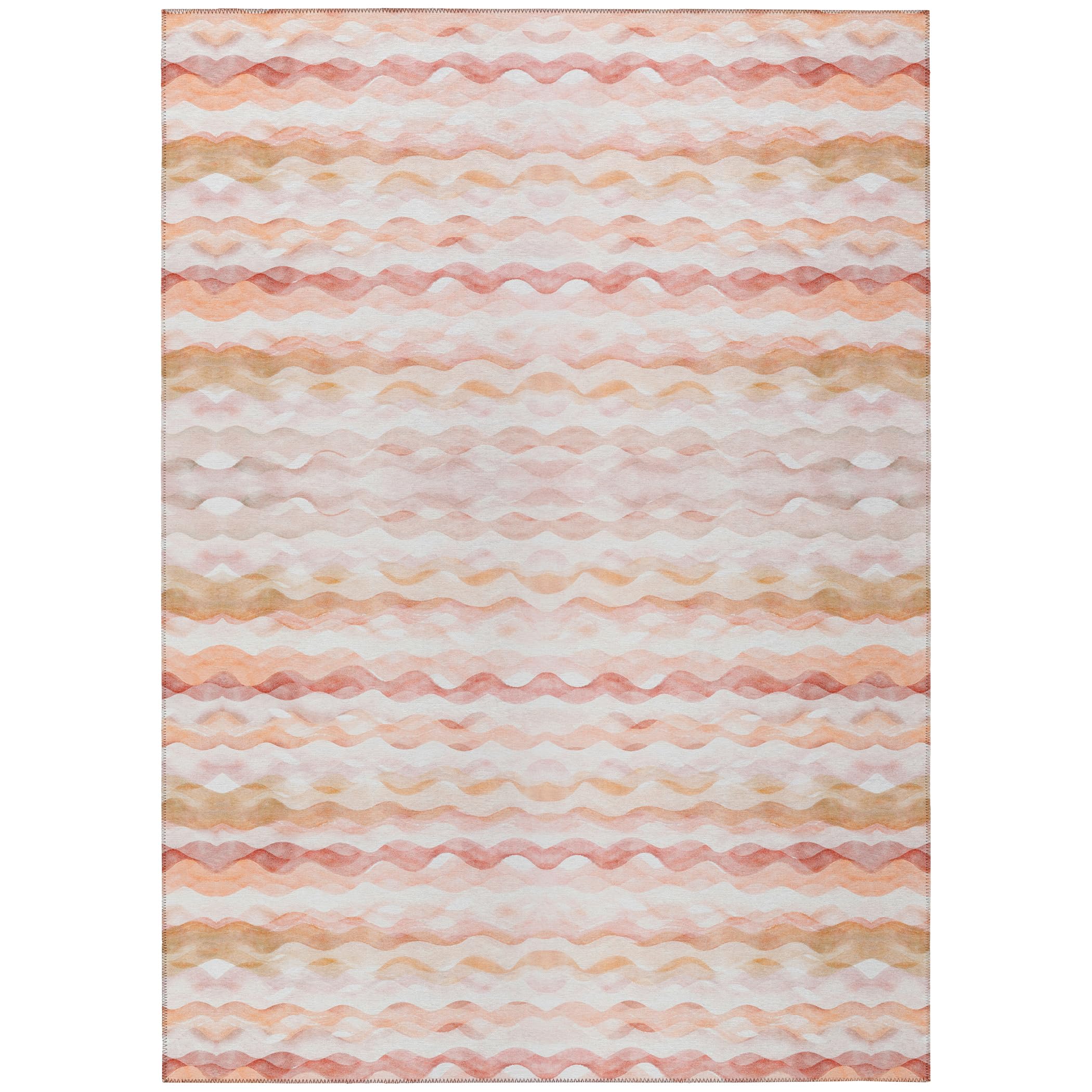 Addison Rugs Surfside Asr46 Peach 8' X 10' Indoor Outdoor Rug, Easy Clean, Machine Washable, Non Shedding, Bedroom, Living Room, Dining Room, Kitchen, Patio Rug