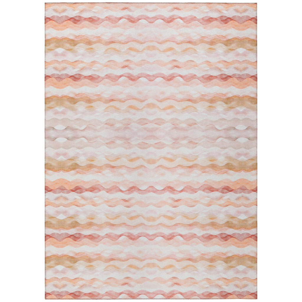 Addison Rugs Surfside ASR46 Peach 10' x 14' Indoor Outdoor Rug, Easy Clean, Machine Washable, Non Shedding, Bedroom, Living Room