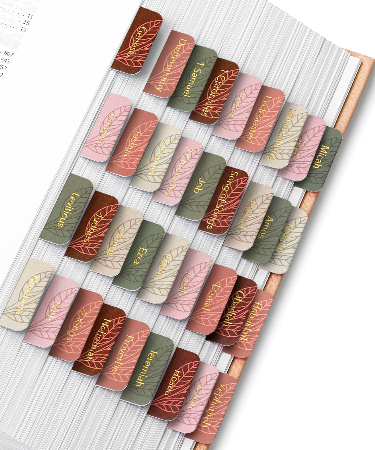 Mr. Pen- Bible Tabs, 75 Tabs, Autumnal Earth, Gold Embossed Lettering, Laminated Bible Tabs For Women And Men, Bible Tabs For St