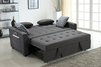 Lilola Home Cody Modern Gray Fabric 70' W Sleeper Sofa with 2 USB Charging Ports and 4 Accent Pillows