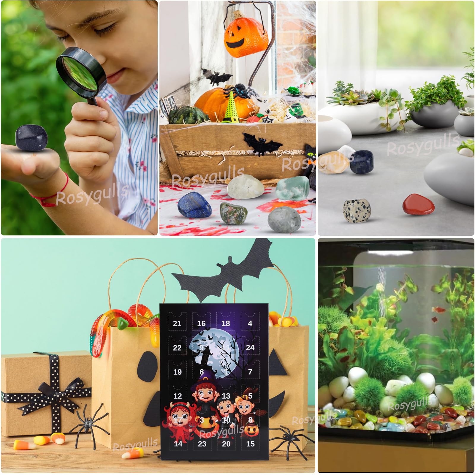 Halloween Advent Calendar 2024,24 Day Countdown Calendar Contains 24 Stones,Halloween Advent Calendar With Exquisite Crystals,Cr