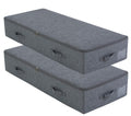 iwill CREATE PRO Pack of 2, Large Rigid Underbed Storage Boxes for Duvets, Queen/King Size Blankets, All Sides Built in Plastic 