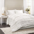 Lush Decor Belle 4 Piece Comforter Set, Queen, White