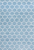 Unique Loom Trellis Frieze Collection Area Rug - Rounded (10' x 14' 1'', Light Blue/ Ivory)
