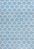 Unique Loom Trellis Frieze Collection Area Rug - Rounded (10' x 14' 1'', Light Blue/ Ivory)