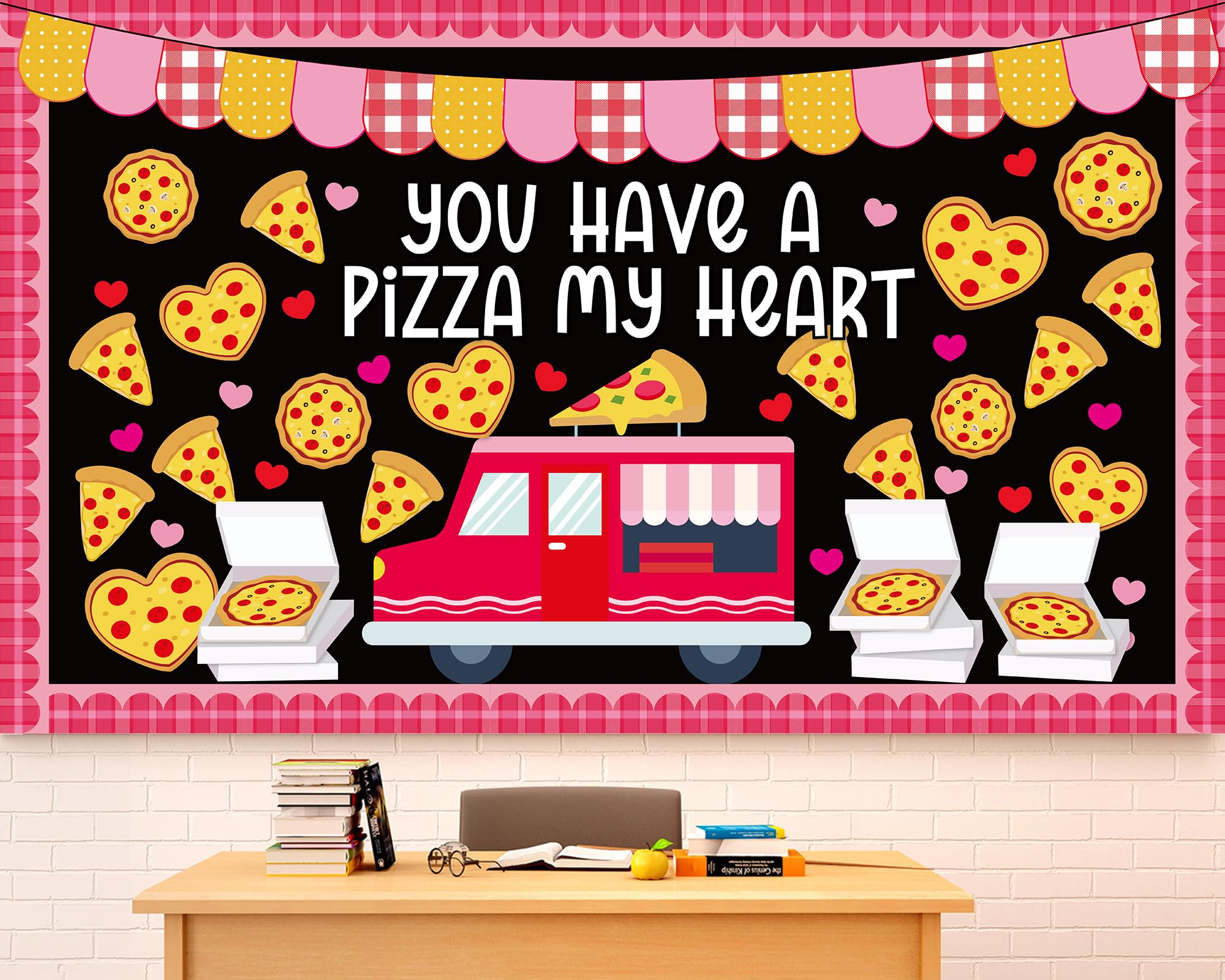 Valentines Day Pizza Classroom Bulletin Board Decorations Pizza Truck Heart Cutouts You Have A Pizza My Heart Bulletin Board Set