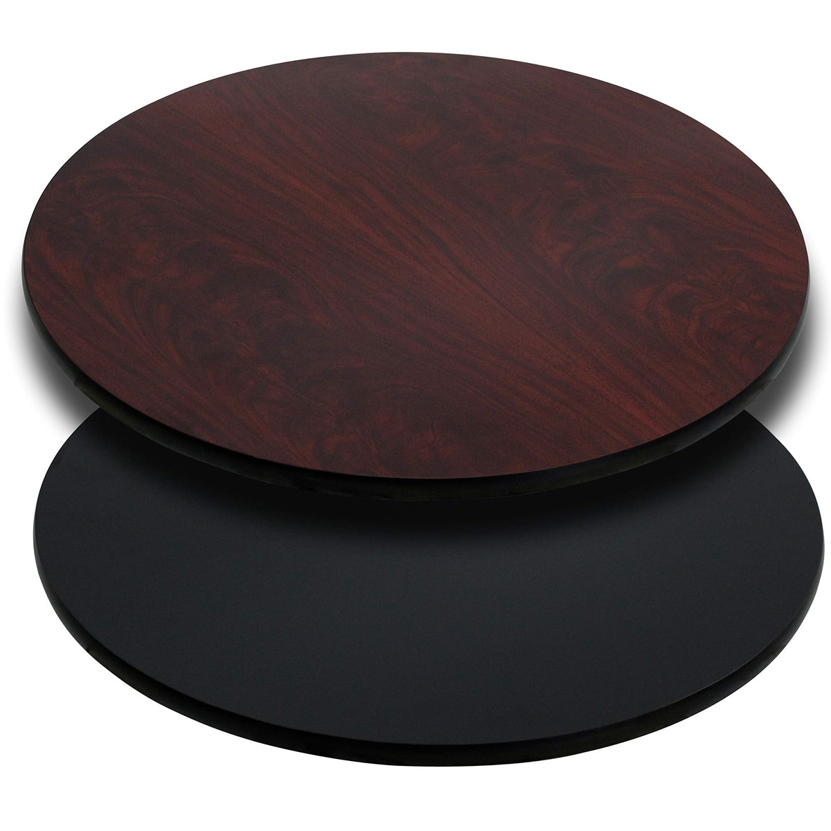 Flash Furniture Glenbrook 36'' Round Table Top with Black or Mahogany Reversible Laminate Top