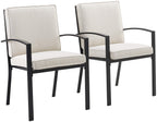 Crosley Furniture Kaplan 2-Piece Outdoor Chair Set, Dining Patio Chairs for Deck, Backyard, Oiled Bronze with Oatmeal Cushions
