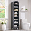IFBUY 71  Tall Arched Bathroom Storage Cabinet, 8-Tier Modern Farmhouse Storage Cabinet with Adjustable Shelves, Wood Freestandi