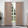 Twopages Rust Brown Pinch Pleated Drape 108 Inch Length Linen Light Filtering Room Darkening Curtain For Bedroom, Double Layer L