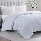 Casa Platino Pre-Washed Bed Blanket Queen Size - Ultra Soft Lightweight Queen Size Blanket - All Season Queen Blanket - Reversib
