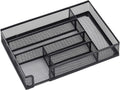 Wenkedigi Drawer Organizer, Desk Organizer, Desk Drawer Organizer, Metal Mesh Office Drawer Organizer Tray, 6 Compartments For O