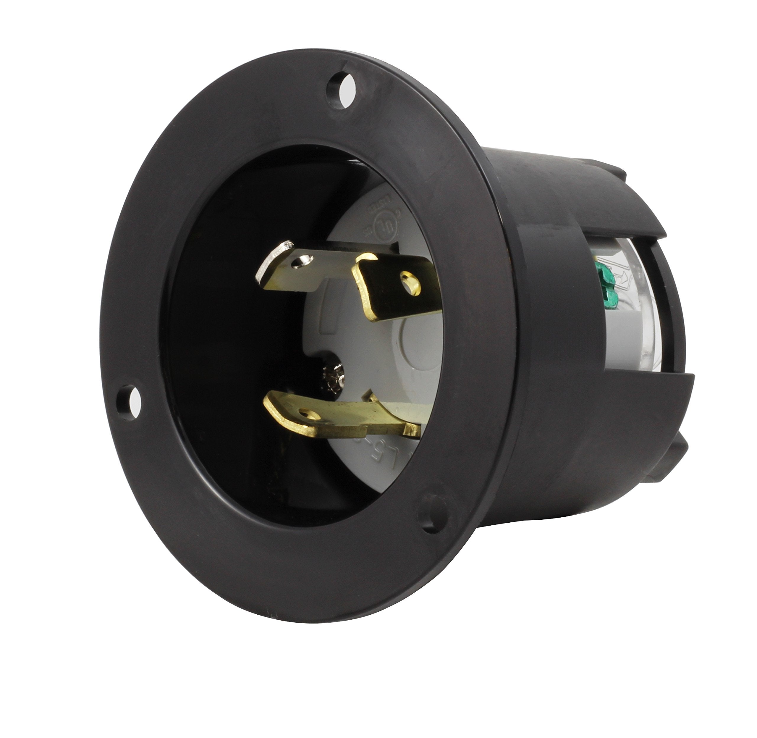 Ac Works [Asinl530P 30-Amp 125-Volt Nema L5-30P Flanged Power Input Inlet