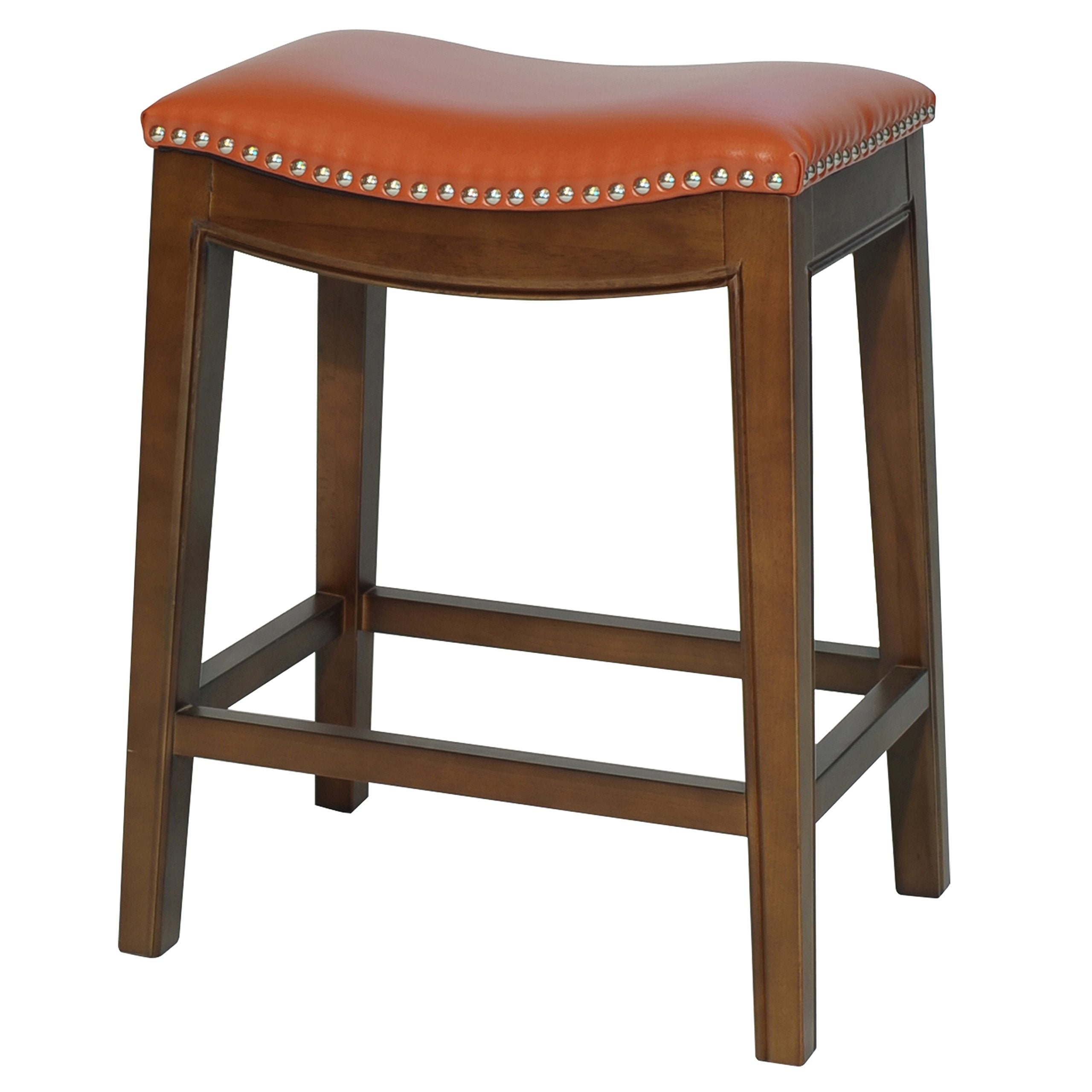 New Pacific Direct Elmo Bonded Leather Counter Stool, Pumpkin