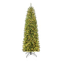 Puleo International 7.5 Foot Pre-Lit Fraser Fir Pencil Artificial Christmas Tree with 350 UL Listed Clear Lights, Green