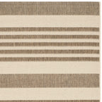 Safavieh Courtyard Collection Accent Rug - 2' X 3'7', Brown & Bone, Stripe Design, Non-Shedding & Easy Care, Indoor/Outdoor & Wa
