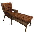 Blazing Needles Squared Outdoor Patterned Spun Polyester Tufted Chaise Lounge Cushion, 74 x 19, Vanya Paprika