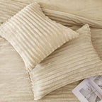 Andency Fleece King Comforter Set, 3 Pieces Beige Comforter Set For King Size Bed, Soft Warm Fluffy Fuzzy Cream Bedding Set For