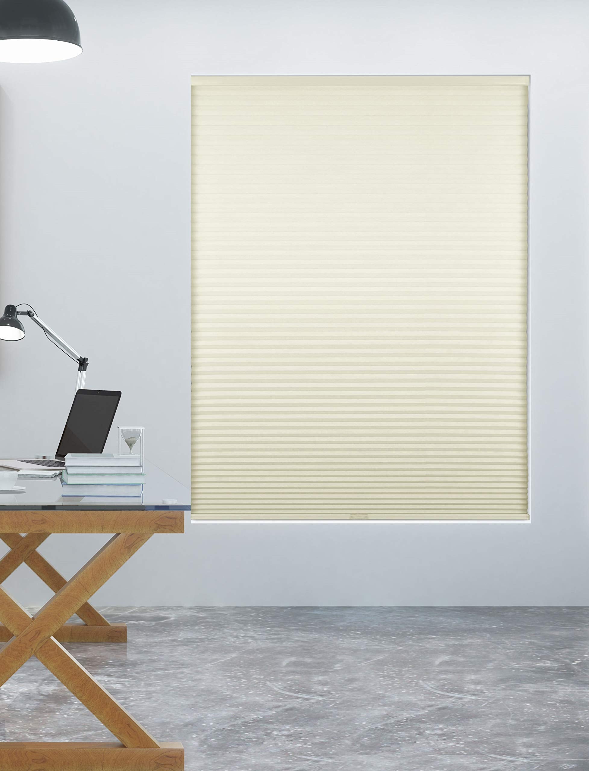 Arlo Blinds Single Cell Room Darkening Cordless Cellular Shades, Color: Ivory, Size: 23'' W x 60'' H