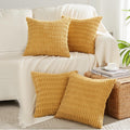 Fancy Homi 4 Packs Mustard Yellow Decorative Throw Pillow Covers 18X18 Inch For Living Room Couch Bed Sofa, Rustic Farmhouse Boh