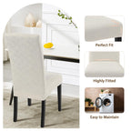 Searchi Waterproof Dining Room Chair Covers Set Of 6, Stretch Jacquard Parsons Chair Slipcovers Removable Washable Kitchen Chair