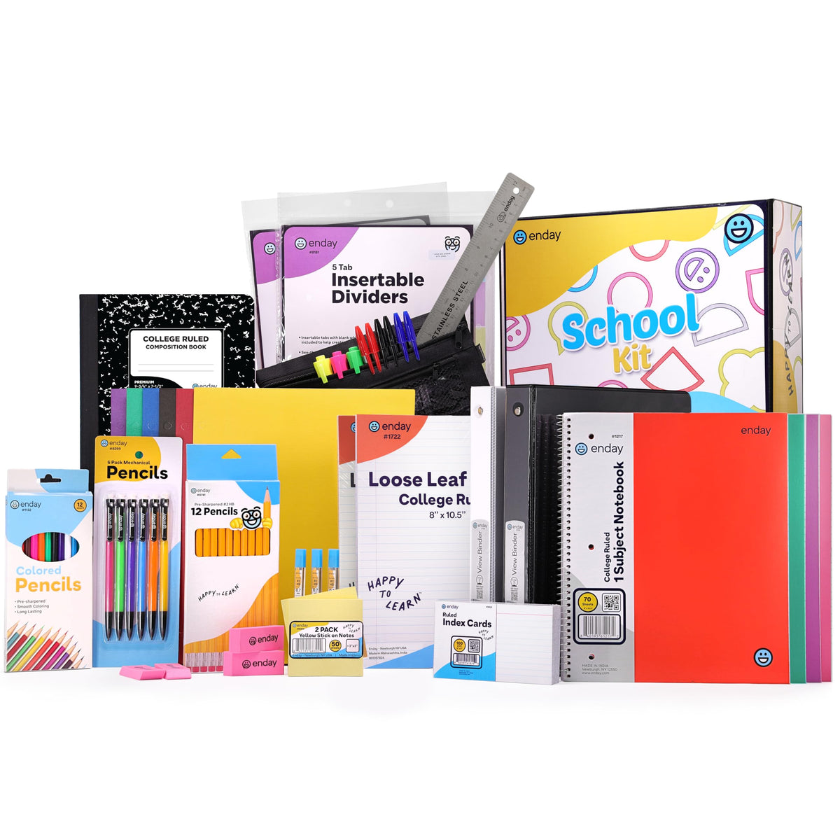 Back To School Supplies High School And College, Premium Quality School Supply Box, High School Supplies For Girls And Boys, 105