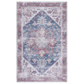 SAFAVIEH Tucson Collection Area Rug - 6 x 9, Navy & Red, Persian Medallion Design, Non-Shedding Machine Washable & Slip Resist