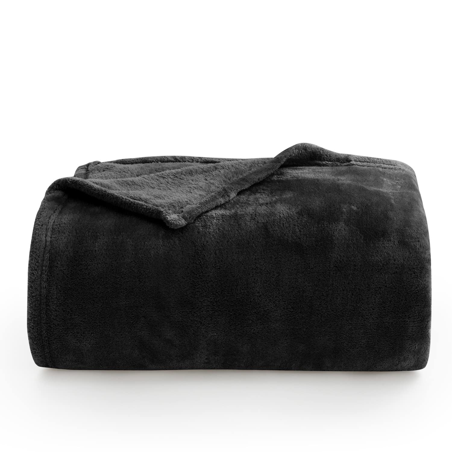 Bedelite Fleece Blankets Queen Size For Bed, Luxury Plush Cozy Fuzzy Black Blanket 90X90 Inches, Super Soft Warm Lightweight Thr