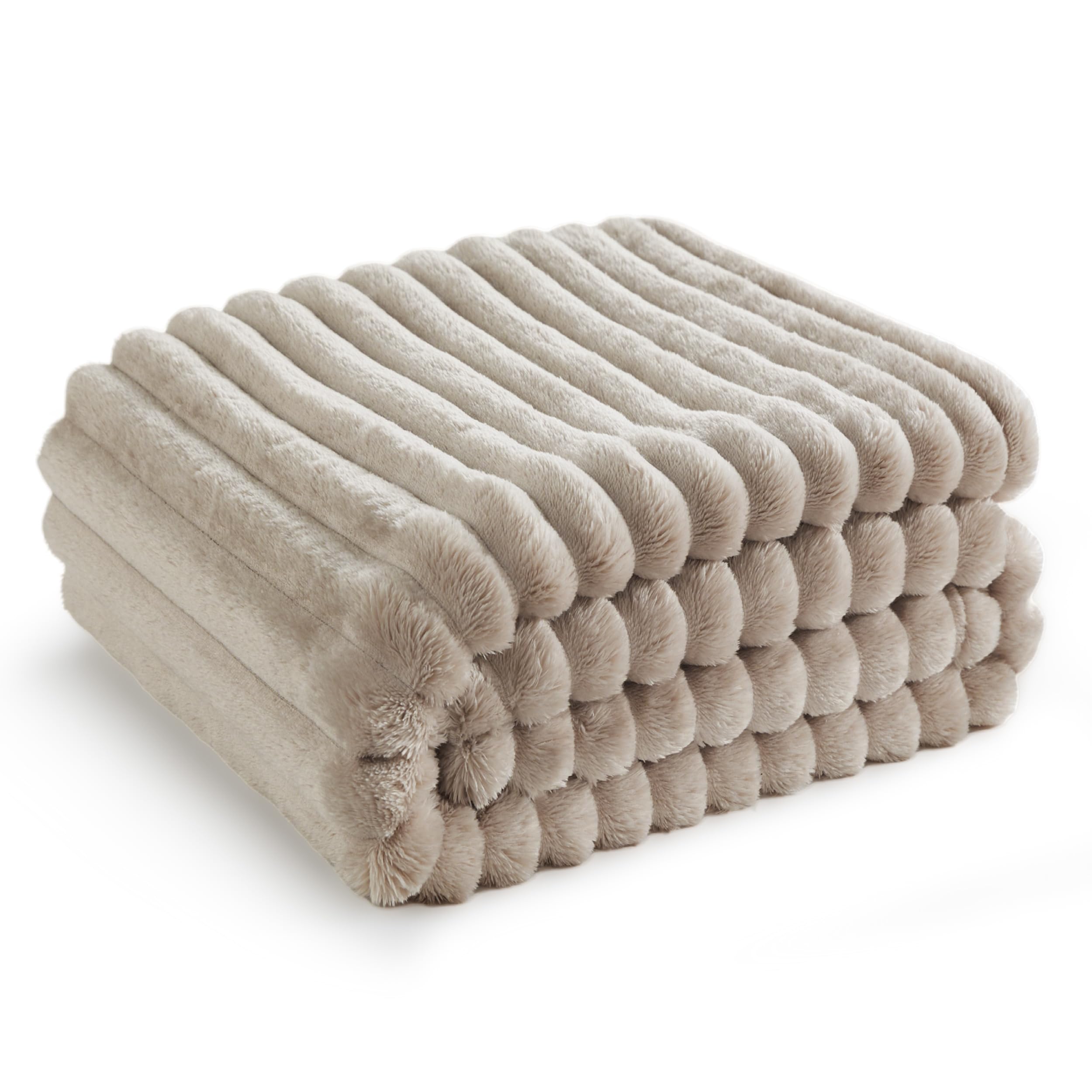 Bedsure Twin Blanket For Couch - Super Soft Cozy Blankets For Women, Cute Small Fleece Blanket For Girls, Linen, 60X80 Inches