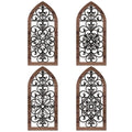 4 Pieces Thicken Rustic Wall Decor Modern Farmhouse Decor Wooden Hollow Carved Design Wall Art for Living Room Bedroom Hallway D