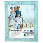BARNWOODUSA | Farmhouse 8x10 Picture Frame | 1 1/2 inch Molding | 100% Reclaimed Wood | Rustic | Robins Egg Blue