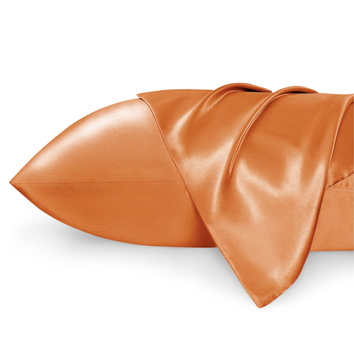 Bedsure Satin Pillowcase For Hair And Skin Queen - Burnt Orange Silky Pillowcase 20X30 Inches - Satin Pillow Cases Set Of 2 With