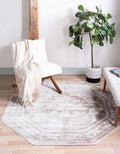 Unique Loom Sofia Collection Area Rug - Salle Garnier (7 10 Octagon, Beige/ Ivory)