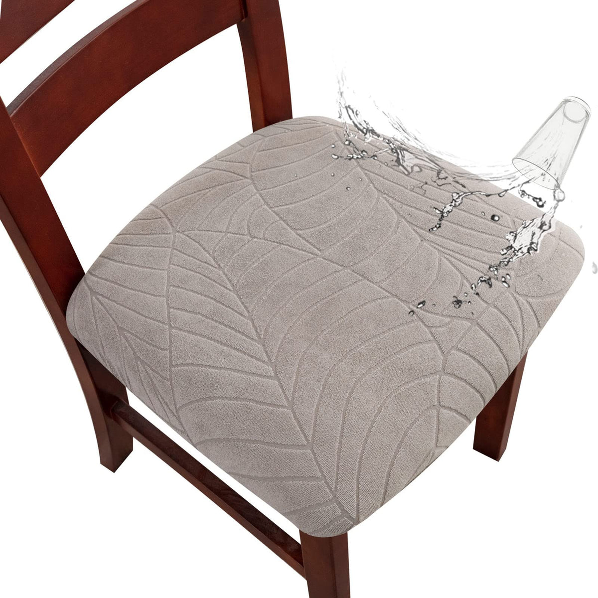 Genina Waterproof Seat Covers For Dining Room Chairs, Stretch Chair Covers Removable Washable Dinning Room Kitchen Chair Seat Co