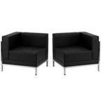 Flash Furniture HERCULES Imagination Series Black LeatherSoft 2 Piece Corner Chair Set