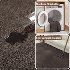 Jinchan Solid Plush Area Rug 5X7 Performance Shaggy Rug Washable Area Rug Indoor Soft Rug Modern Faux Wool Rug Cozy Non Slip Car