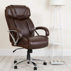 Flash Furniture Hercules Series High-Back Swivel Leathersoft Office Chair, Ergonomic Executive Chair With Headrest And Adjustable Height, Brown