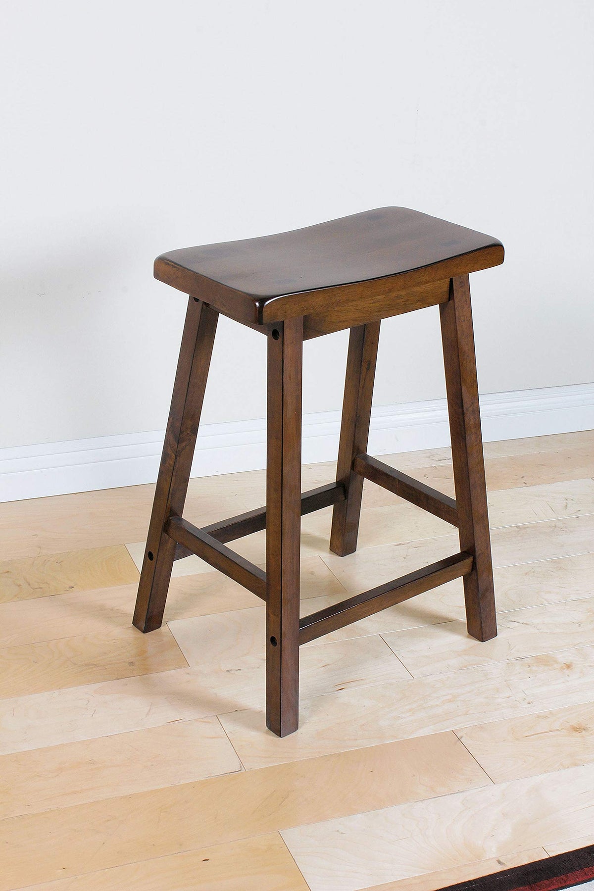 HomeRoots Wood Counter Height Stool - Walnut (Set of 2)